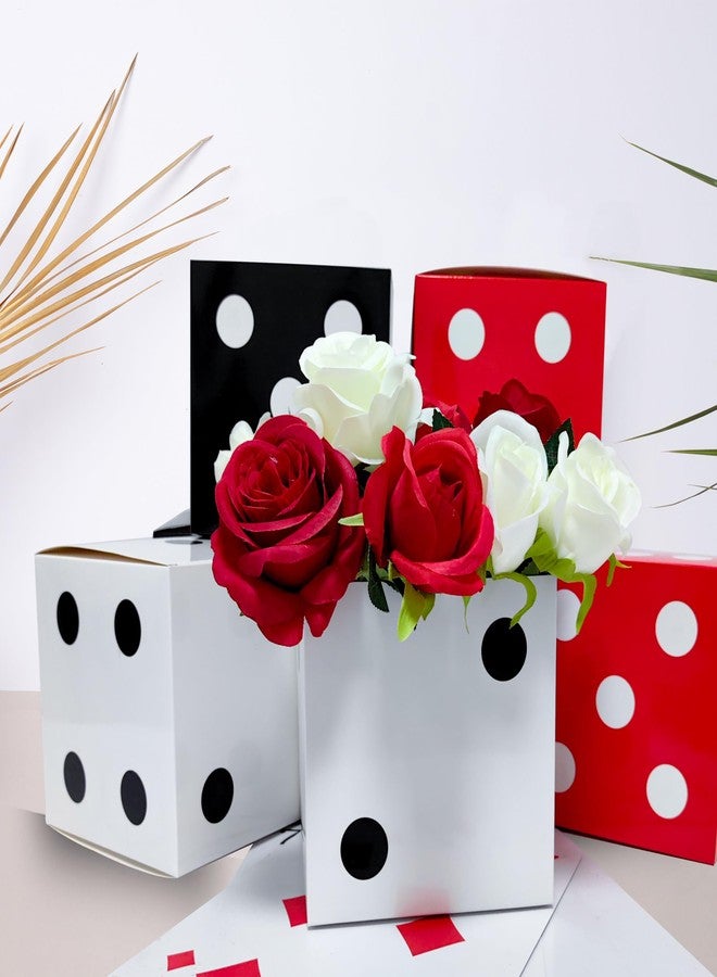 Eylola 12 Pcs Dice Favor Boxes 6 x 6 x 6 Inch dice Boxes Bulk for centerpieces Casino Party Decorations Game Night Decorations Casino Themed Party Goodie Boxes Gift Box (Black, White, Red) - Image 3